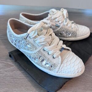 NEW Donald J + Lisa Pliner Midori Crystal Sneakers, 8,5M